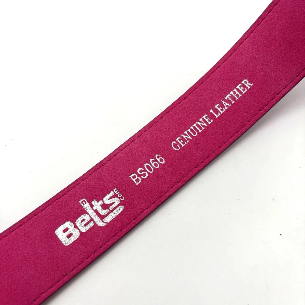Vintage Y2K Belts.com BS066 Hot Pink Genuine Suede Leather Belt 30 27-33